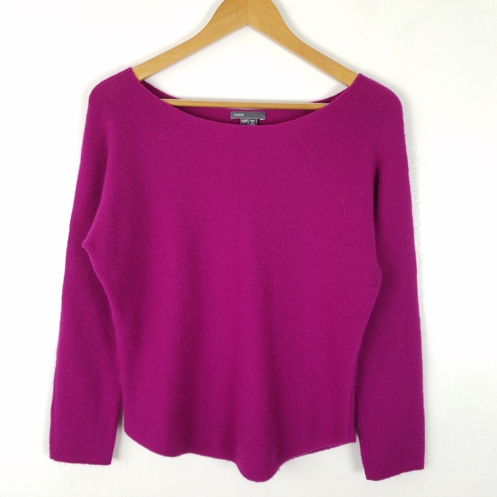 Vince Wool Cash Magenta Pink Longsleeve Pull-over Sweater Small